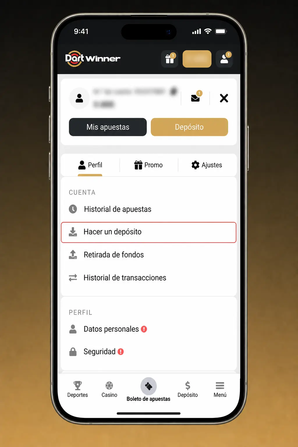 Pasos para depositar en DartWinner desde Argentina usando Visa, Mastercard, Mercado Pago u otros métodos.