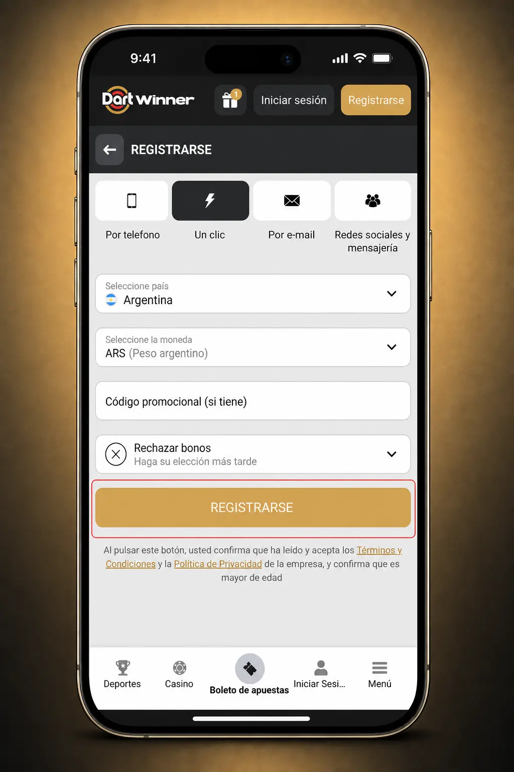 Pasos para registrarte en DartWinner: completá el formulario, verificá tus datos y activá tu cuenta en minutos.