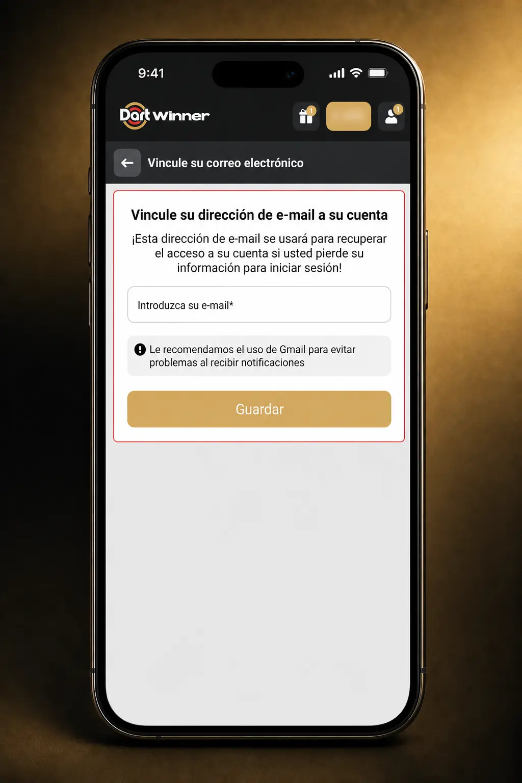 Pasos para verificar tu cuenta en DartWinner: subir DNI, comprobante de domicilio y medio de pago utilizado.