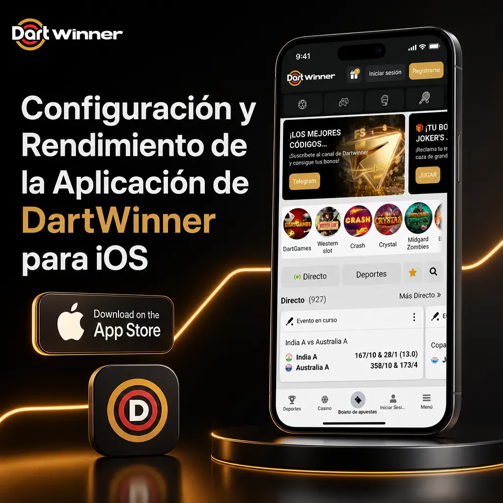 Acceso directo de DartWinner en iPhone creado desde Safari, mostrando el ícono instalado en la pantalla de inicio.