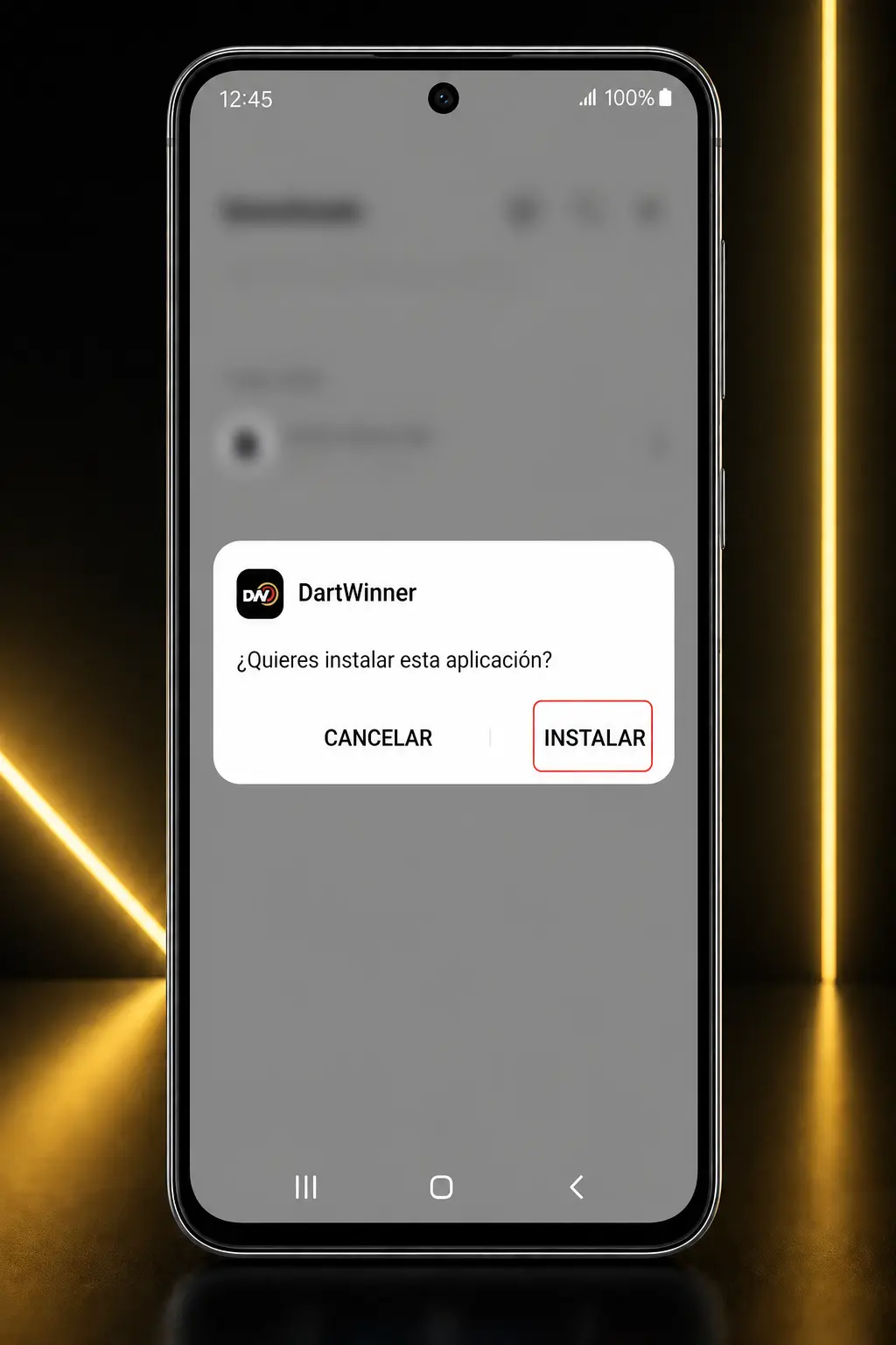 Pasos para descargar e instalar el APK de DartWinner en Android, desde la descarga hasta el inicio de sesión